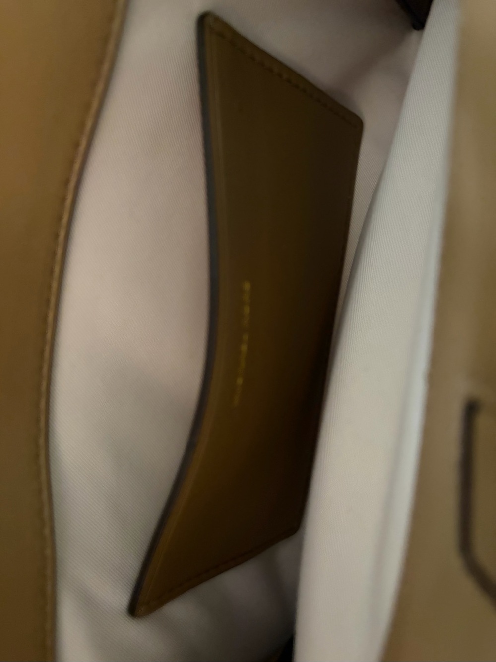 Michael Kors Tan Leather Satchel with Gold MK Charm - Picture 7 of 15